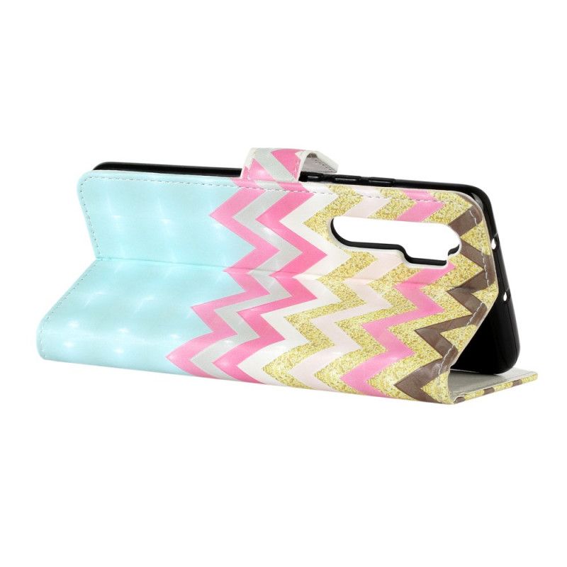 Flip Case Leren Xiaomi Mi Note 10 Lite Veelkleurige Zigzag