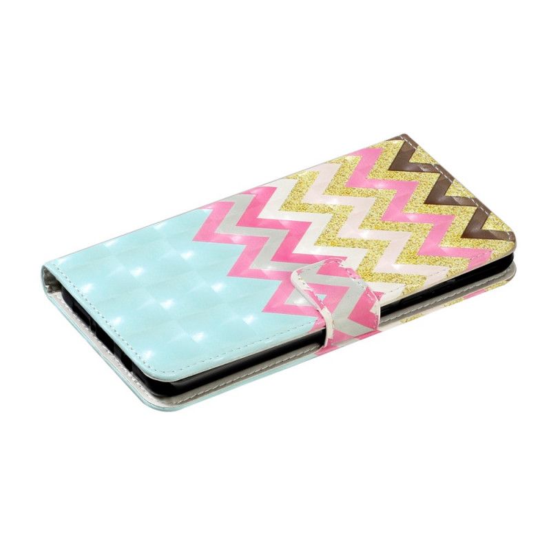 Flip Case Leren Xiaomi Mi Note 10 Lite Veelkleurige Zigzag