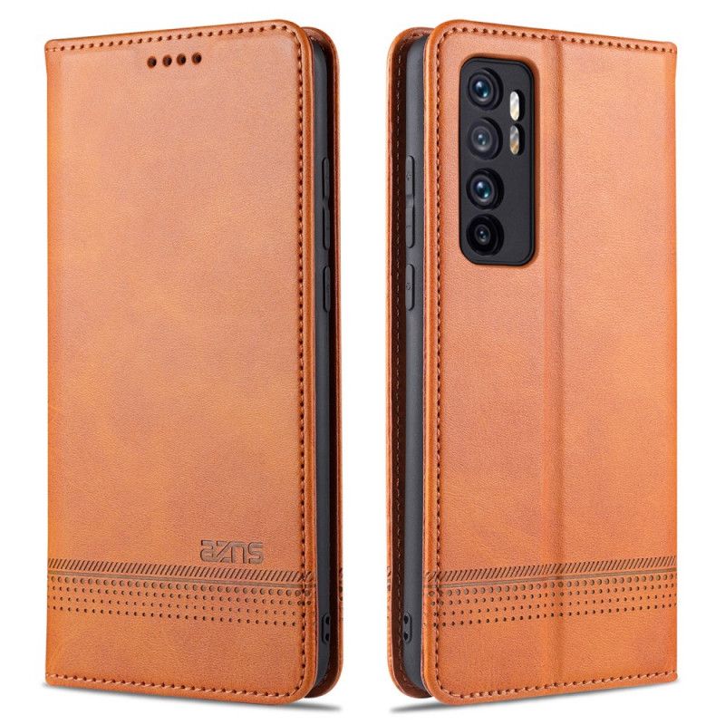 Folio-hoesje Xiaomi Mi Note 10 Lite Rood Zwart Telefoonhoesje Azns Leerstijl