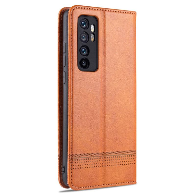 Folio-hoesje Xiaomi Mi Note 10 Lite Rood Zwart Telefoonhoesje Azns Leerstijl