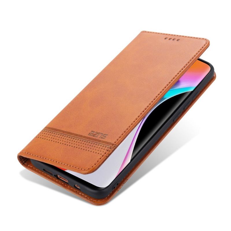 Folio-hoesje Xiaomi Mi Note 10 Lite Rood Zwart Telefoonhoesje Azns Leerstijl