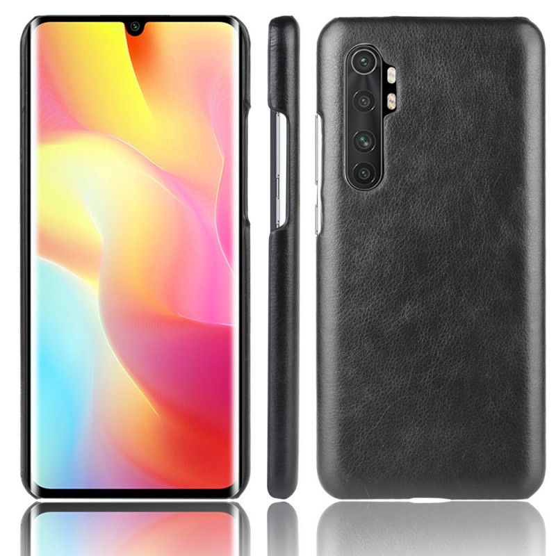 Hoesje voor Xiaomi Mi Note 10 Lite Grijs Zwart Performance Lychee Leereffect