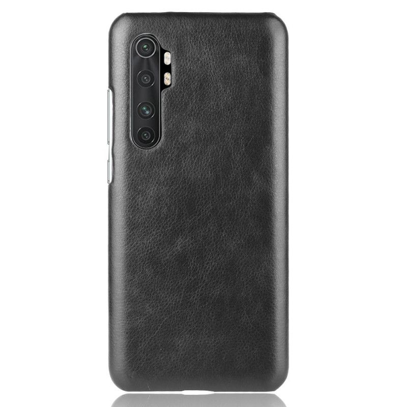 Hoesje voor Xiaomi Mi Note 10 Lite Grijs Zwart Performance Lychee Leereffect