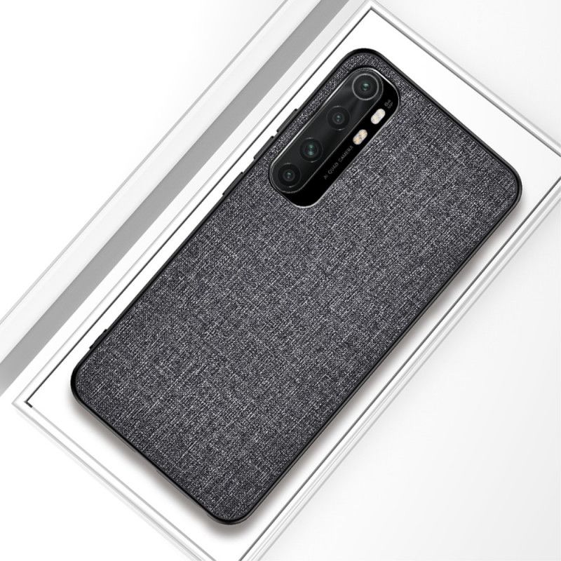 Hoesje voor Xiaomi Mi Note 10 Lite Grijs Zwart Stof Textuur