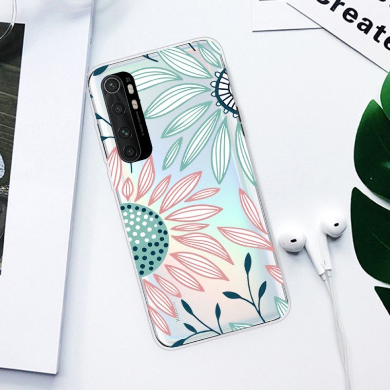 Hoesje voor Xiaomi Mi Note 10 Lite Roze Magenta Puur Roze Bloem