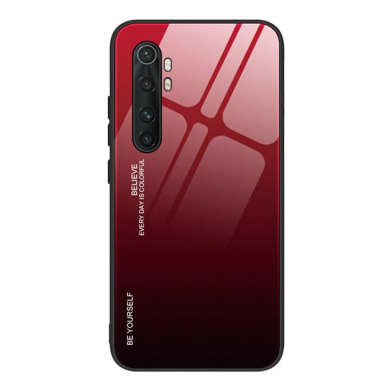 Hoesje Xiaomi Mi Note 10 Lite Magenta Rood Wees Jezelf Gehard Glas