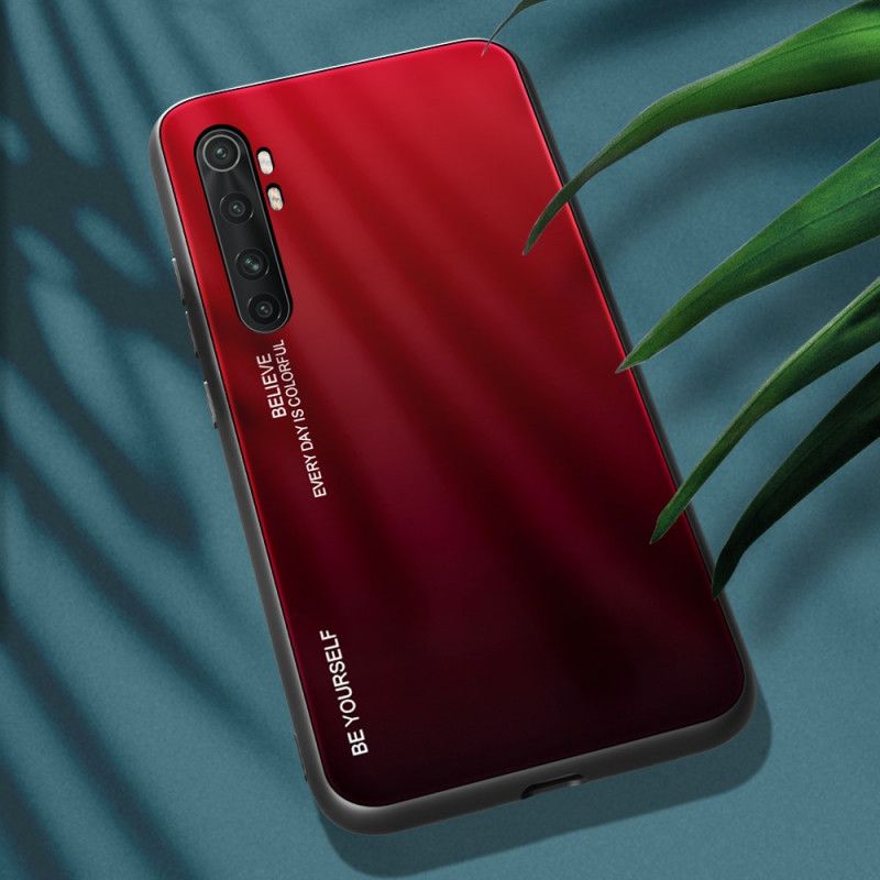 Hoesje Xiaomi Mi Note 10 Lite Magenta Rood Wees Jezelf Gehard Glas