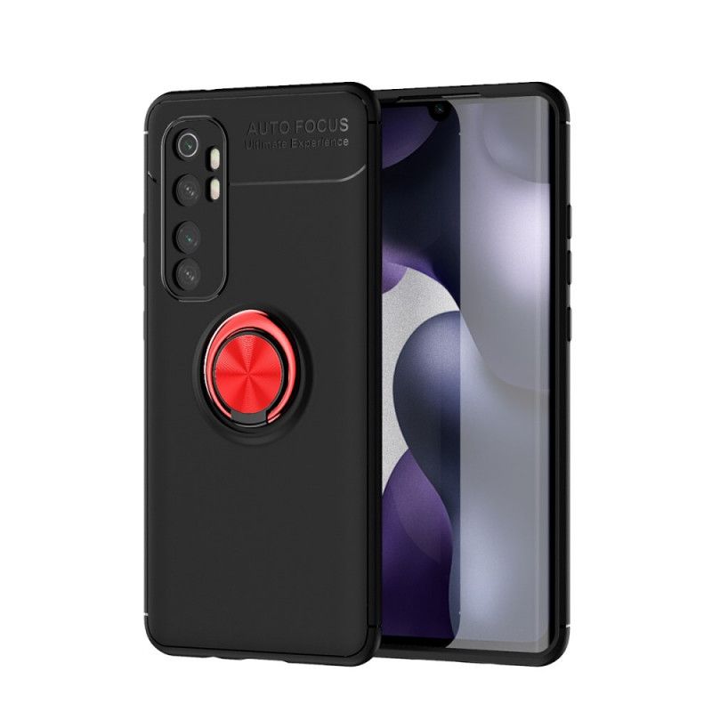 Hoesje Xiaomi Mi Note 10 Lite Rood Zwart Roterende Ring