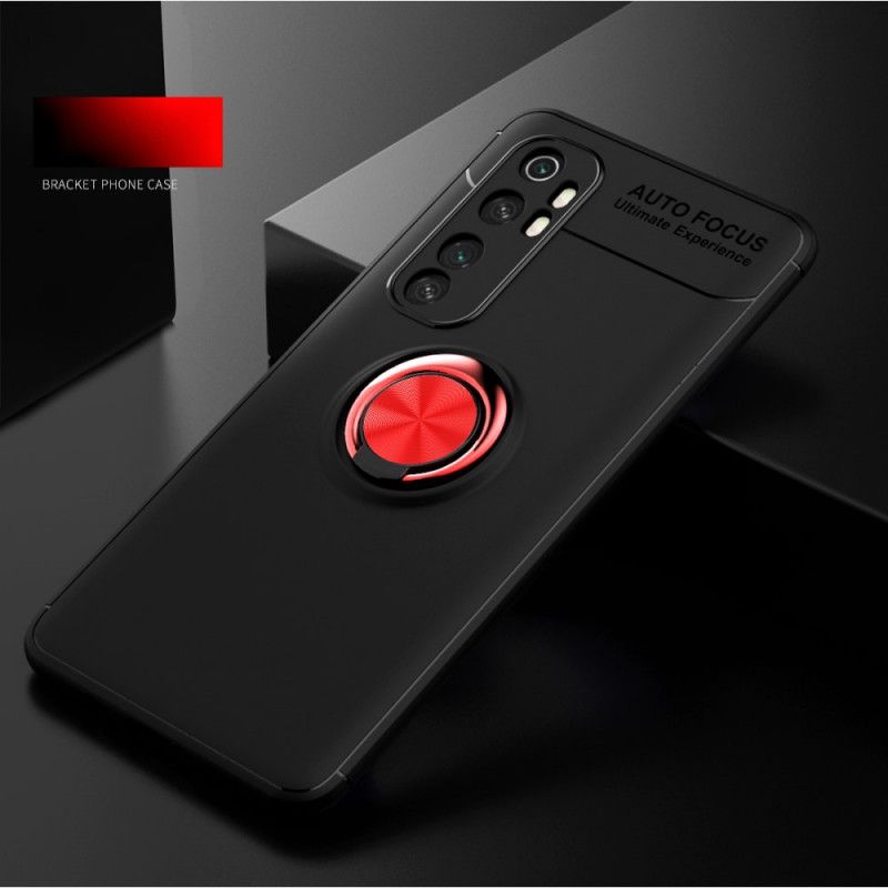 Hoesje Xiaomi Mi Note 10 Lite Rood Zwart Roterende Ring