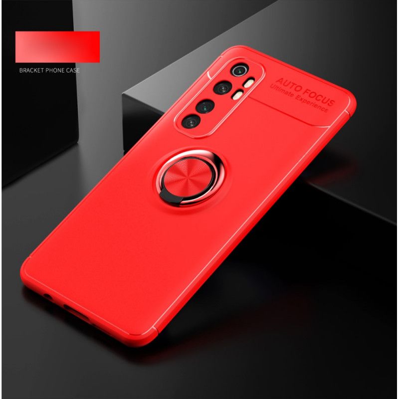 Hoesje Xiaomi Mi Note 10 Lite Rood Zwart Roterende Ring