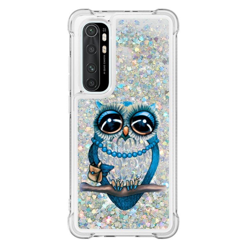 Hoesje Xiaomi Mi Note 10 Lite Telefoonhoesje Miss Uil Glitter