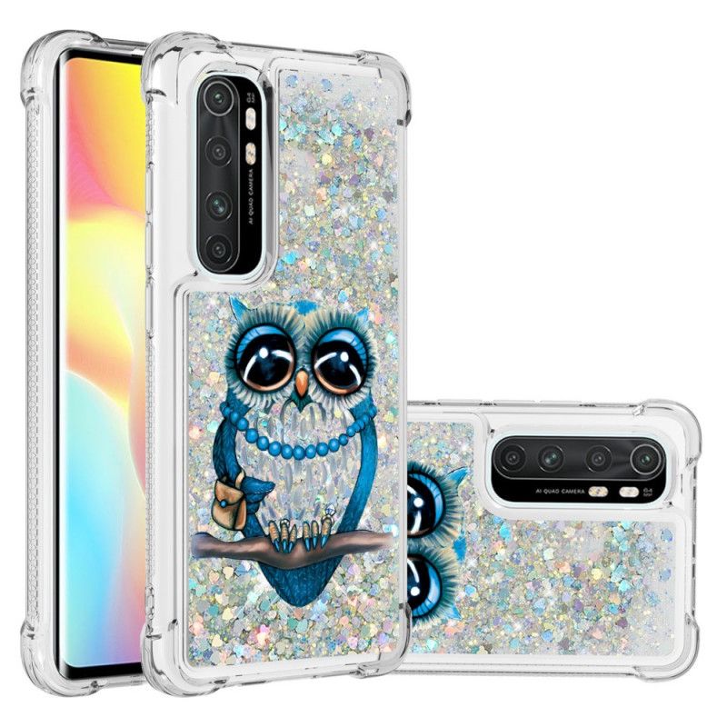 Hoesje Xiaomi Mi Note 10 Lite Telefoonhoesje Miss Uil Glitter