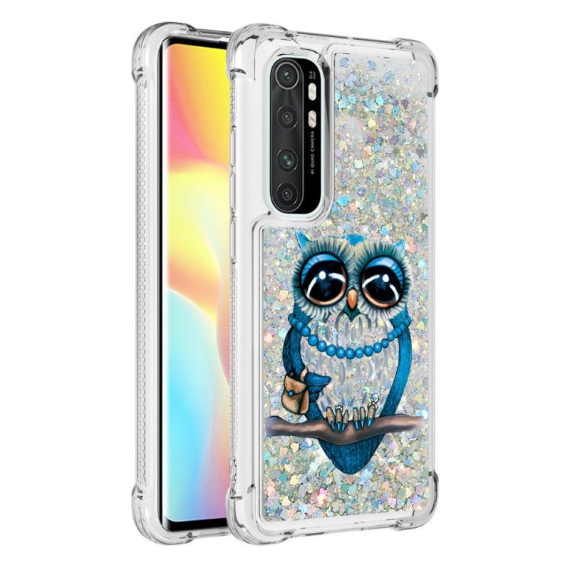 Hoesje Xiaomi Mi Note 10 Lite Telefoonhoesje Miss Uil Glitter