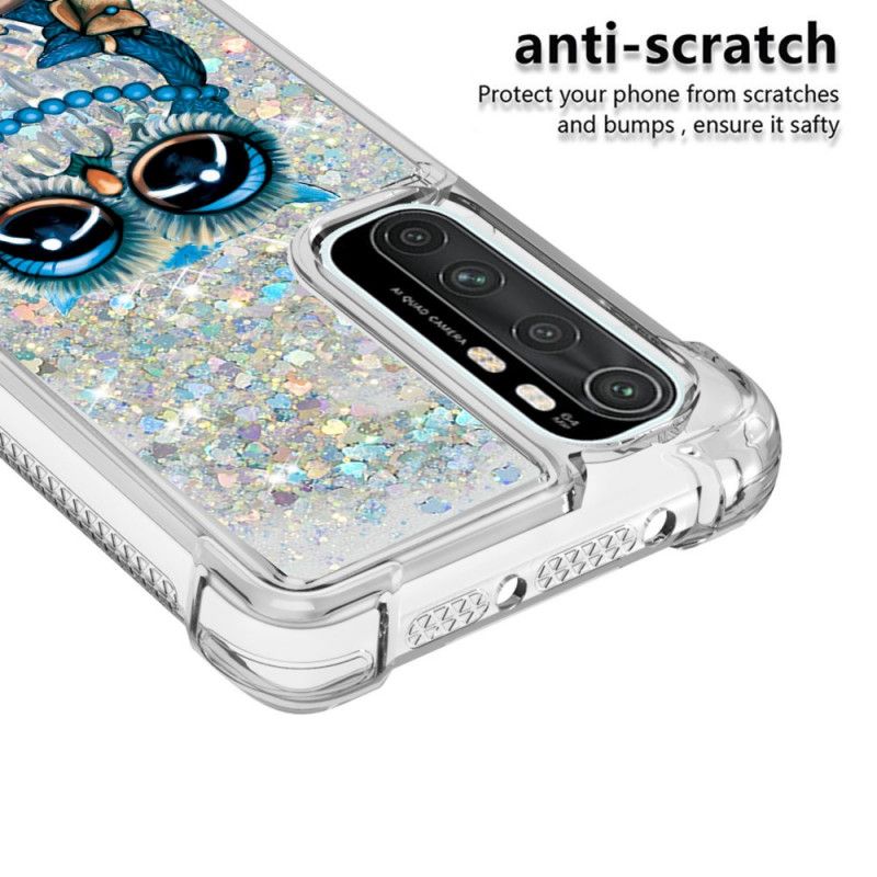 Hoesje Xiaomi Mi Note 10 Lite Telefoonhoesje Miss Uil Glitter