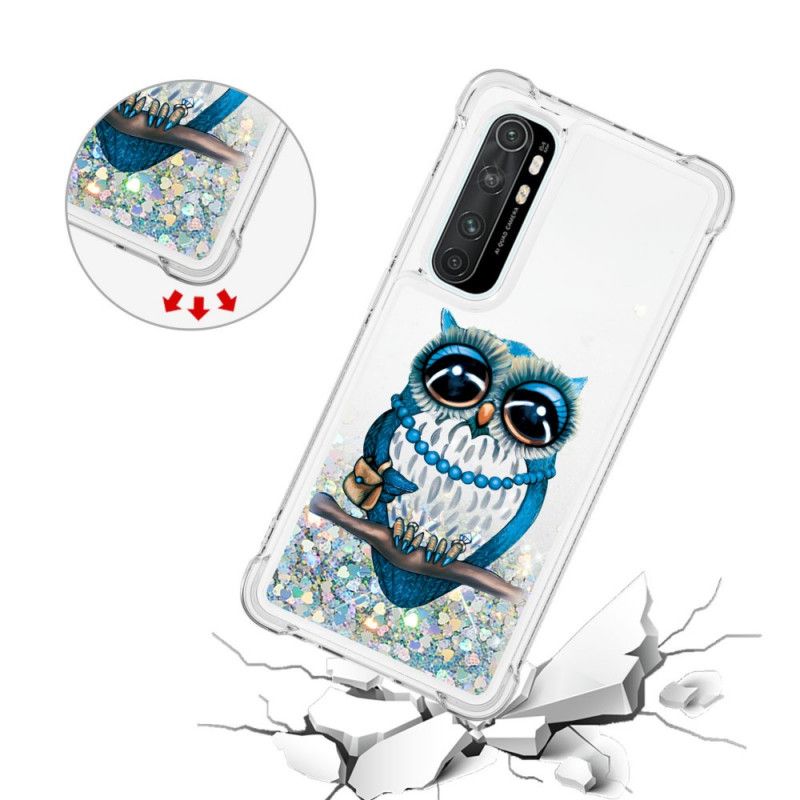 Hoesje Xiaomi Mi Note 10 Lite Telefoonhoesje Miss Uil Glitter