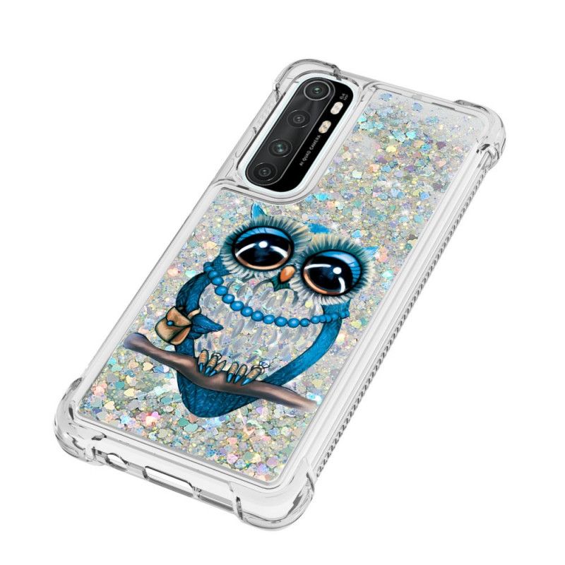 Hoesje Xiaomi Mi Note 10 Lite Telefoonhoesje Miss Uil Glitter