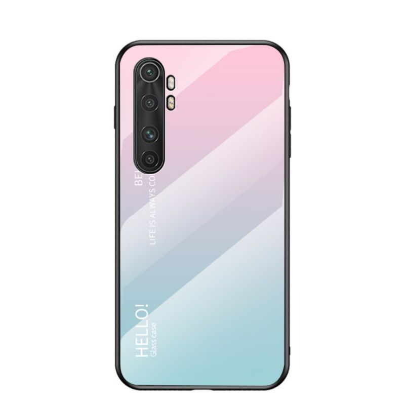 Hoesje Xiaomi Mi Note 10 Lite Wit Zwart Hallo Gehard Glas