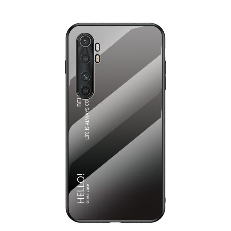 Hoesje Xiaomi Mi Note 10 Lite Wit Zwart Hallo Gehard Glas