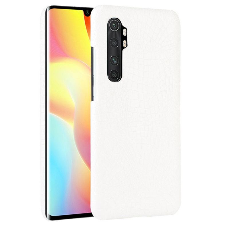 Hoesje Xiaomi Mi Note 10 Lite Wit Zwart Krokodillenhuidstijl