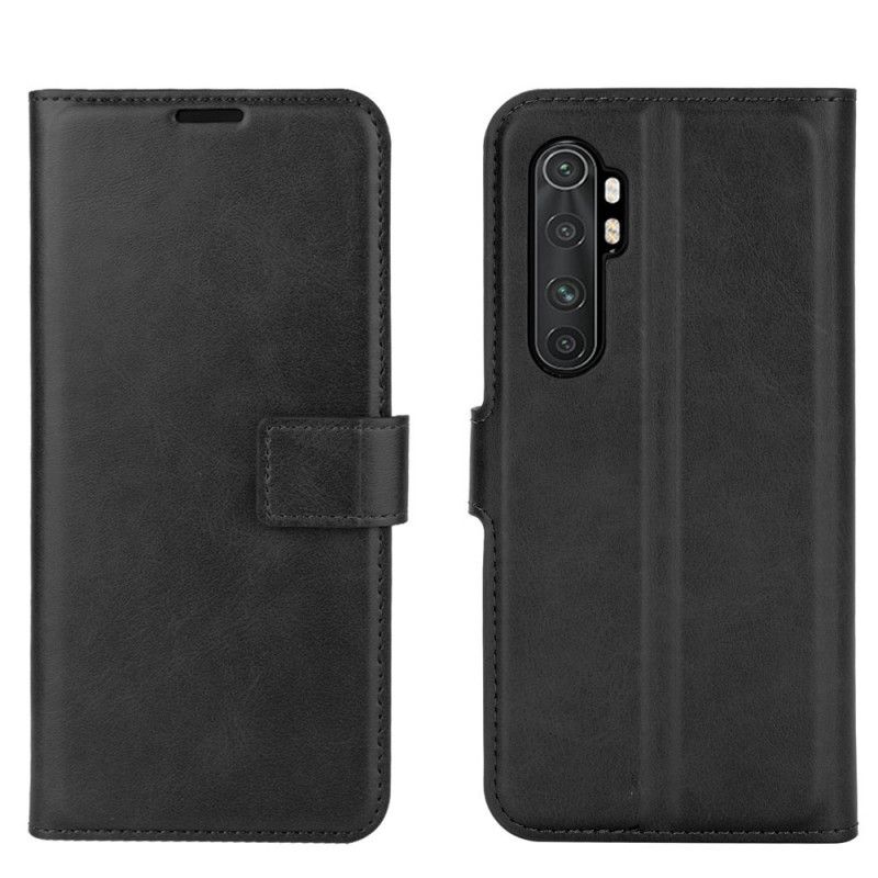 Leren Hoesje voor Xiaomi Mi Note 10 Lite Grijs Zwart Extreem Slank Leereffect