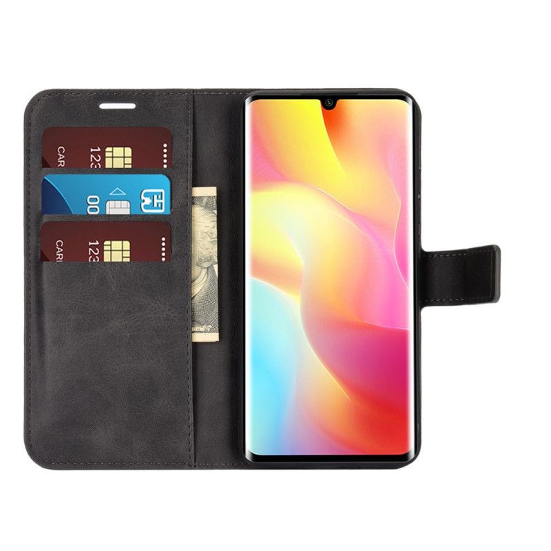 Leren Hoesje voor Xiaomi Mi Note 10 Lite Grijs Zwart Extreem Slank Leereffect