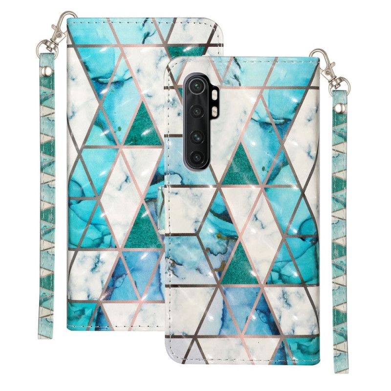 Leren Hoesje voor Xiaomi Mi Note 10 Lite Marmeren Lichtspots Met Strip