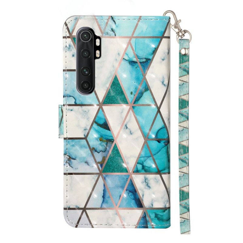 Leren Hoesje voor Xiaomi Mi Note 10 Lite Marmeren Lichtspots Met Strip