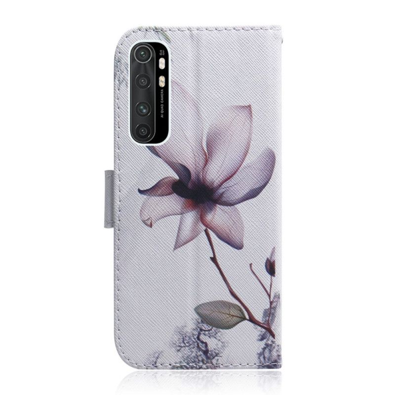 Leren Hoesje Xiaomi Mi Note 10 Lite Telefoonhoesje Oud Roze Bloem