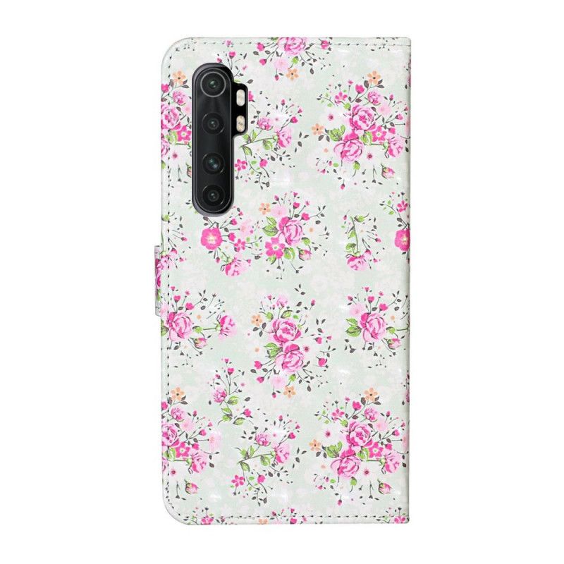 Leren Hoesje Xiaomi Mi Note 10 Lite Vrijheidsbloemen