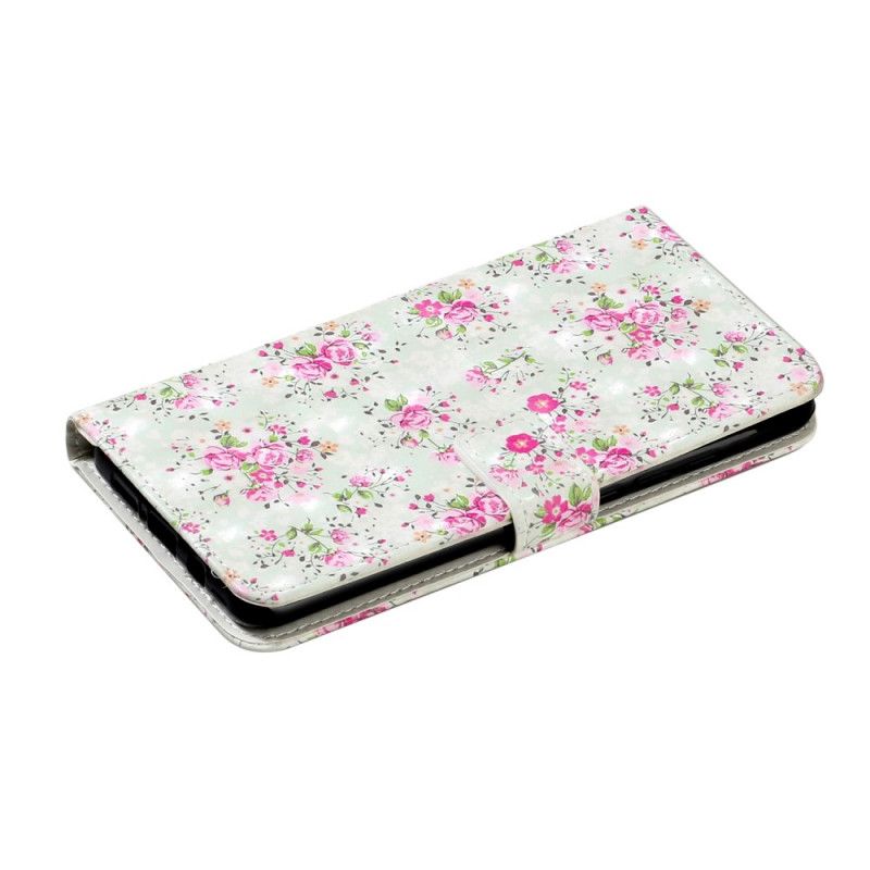 Leren Hoesje Xiaomi Mi Note 10 Lite Vrijheidsbloemen