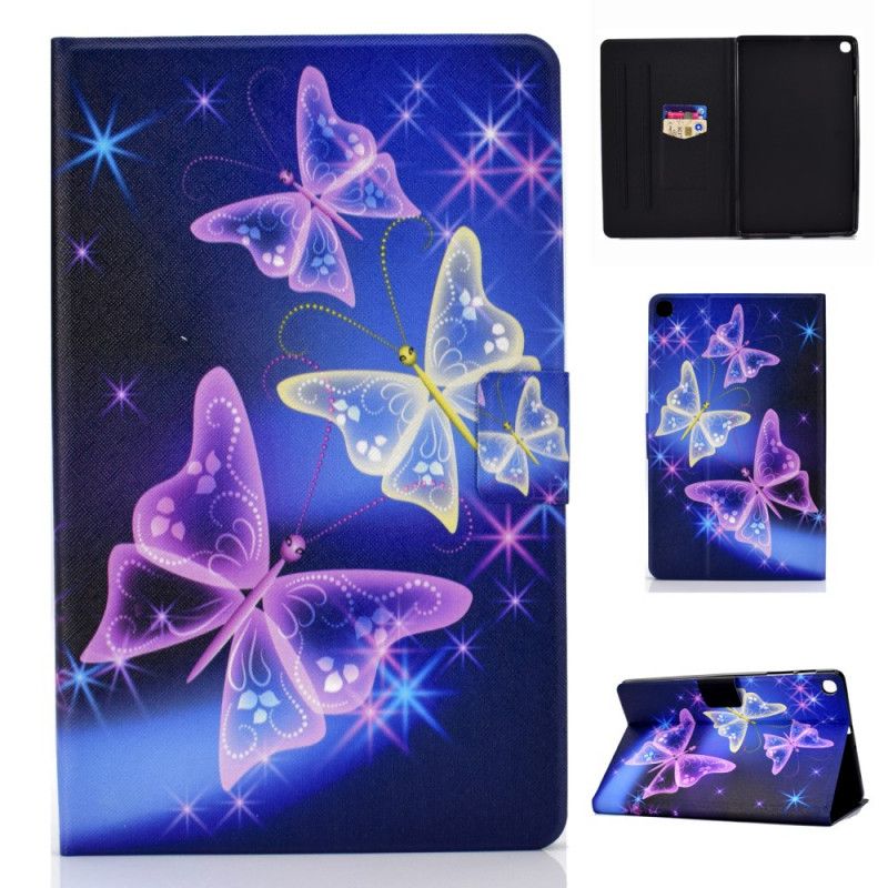 Cover Folio-hoesje Samsung Galaxy Tab S6 Lite Paars Donkerblauw Telefoonhoesje Vlinderfee