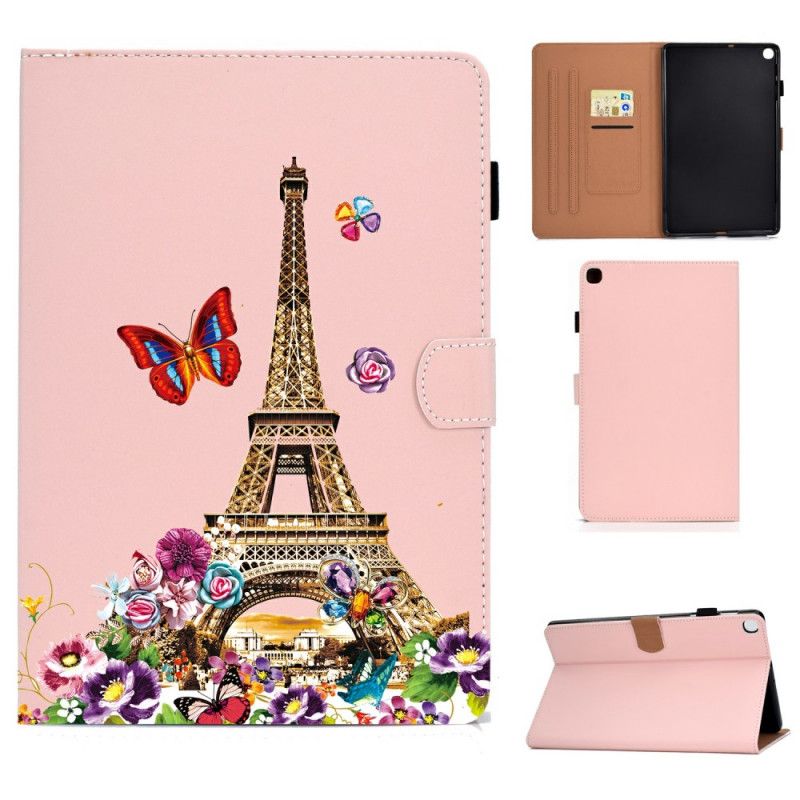 Cover Folio-hoesje Samsung Galaxy Tab S6 Lite Telefoonhoesje Eiffeltoren In De Zomer