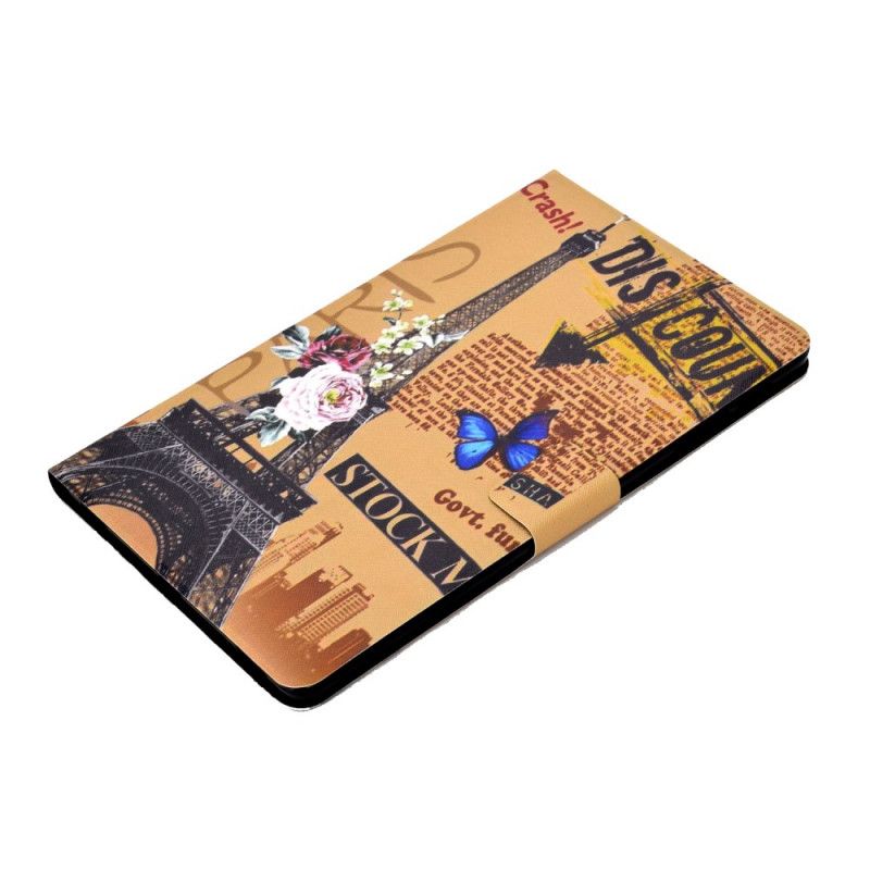 Cover Folio-hoesje Samsung Galaxy Tab S6 Lite Telefoonhoesje Parijse Krant