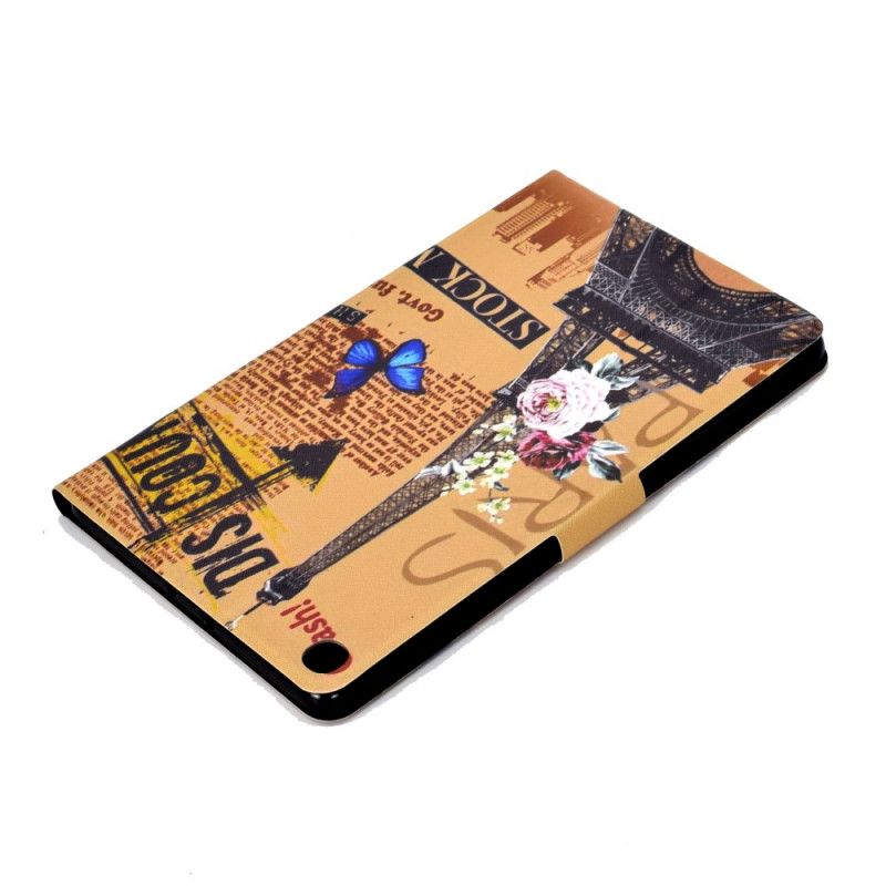 Cover Folio-hoesje Samsung Galaxy Tab S6 Lite Telefoonhoesje Parijse Krant