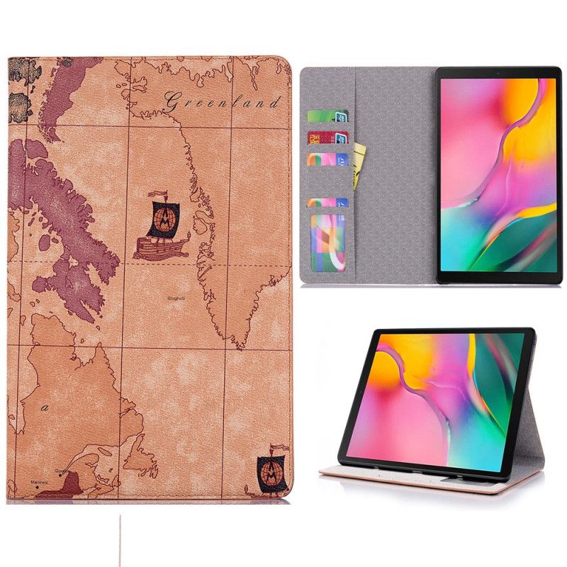 Cover Samsung Galaxy Tab S6 Lite Bruin Grijs Vintage Kaart