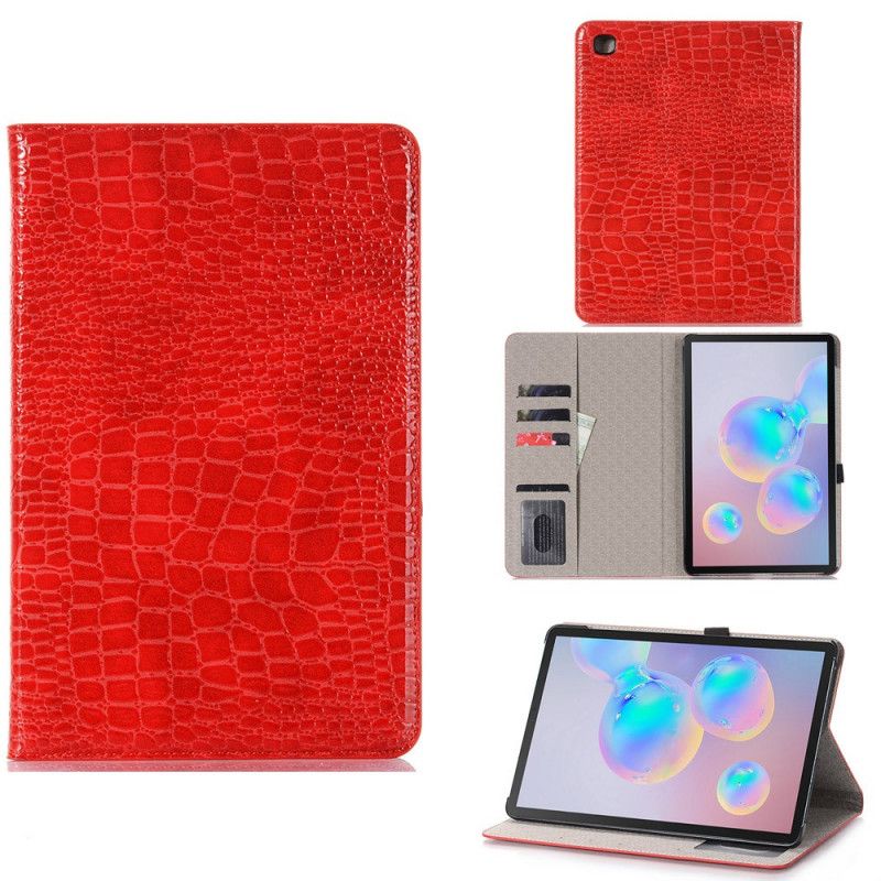 Cover Samsung Galaxy Tab S6 Lite Rood Zwart Krokodillentextuur