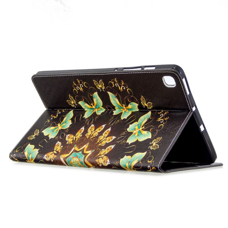 Cover Samsung Galaxy Tab S6 Lite Wit Zwart Vlinderserie