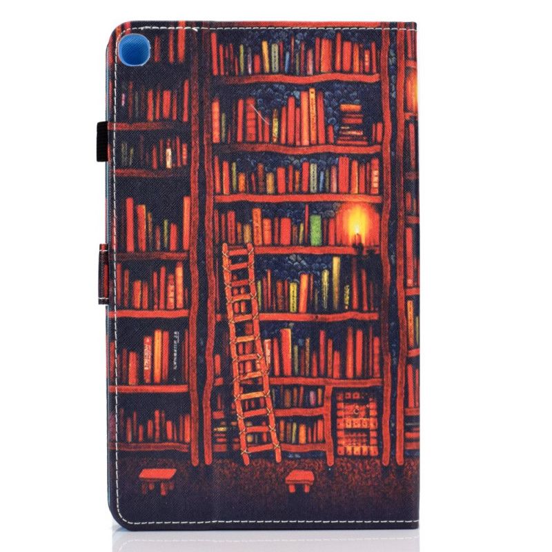 Flip Case Leren Samsung Galaxy Tab S6 Lite Donkerrood Bruin Bibliotheek