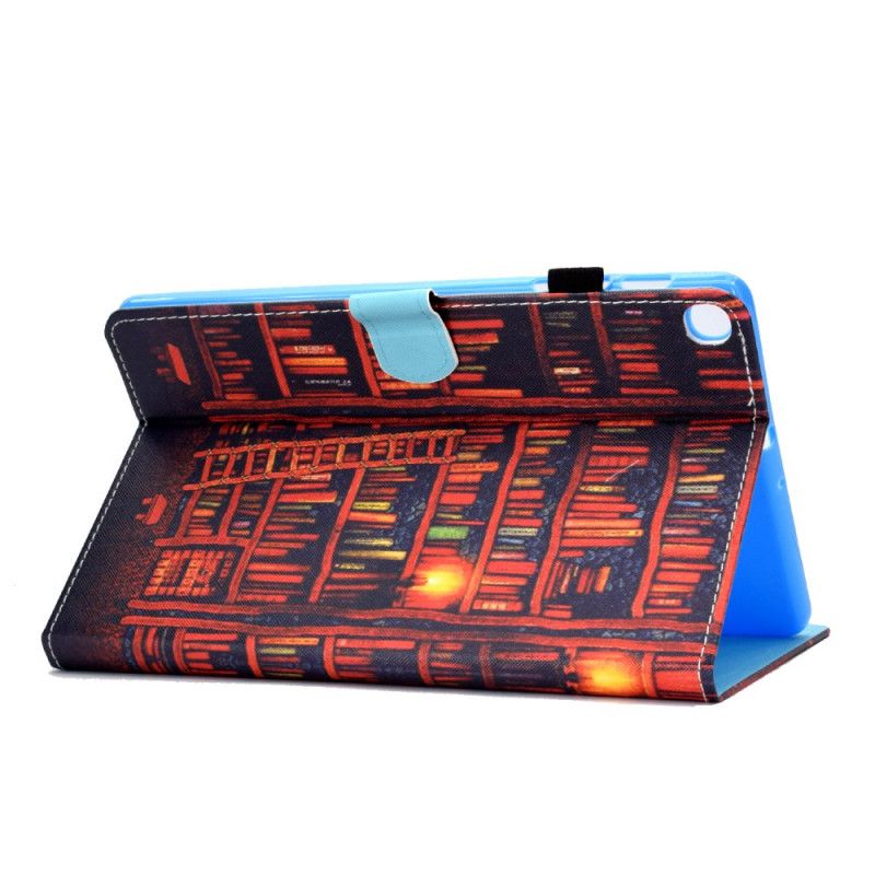 Flip Case Leren Samsung Galaxy Tab S6 Lite Donkerrood Bruin Bibliotheek