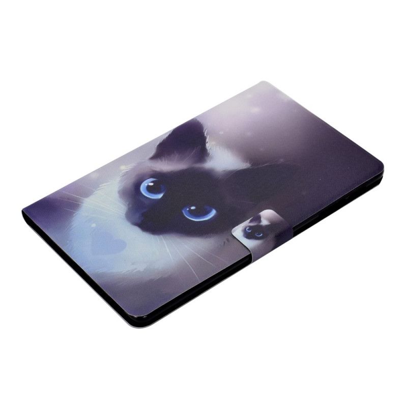 Leren Hoesje Samsung Galaxy Tab S6 Lite Lichtblauw Grijs Kattenreeks