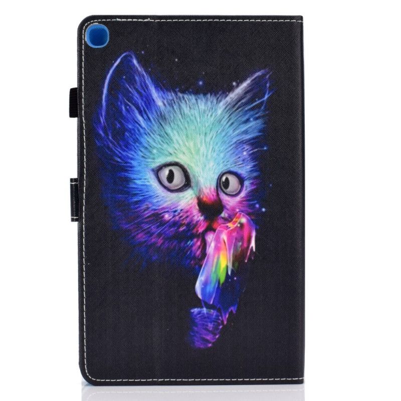 Leren Hoesje voor Samsung Galaxy Tab S6 Lite Psycho Cat