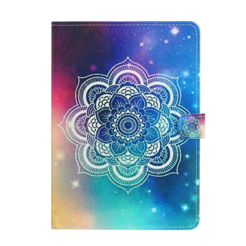 Leren Hoesje voor Samsung Galaxy Tab S6 Lite Rood Zwart Mandala-Reeks