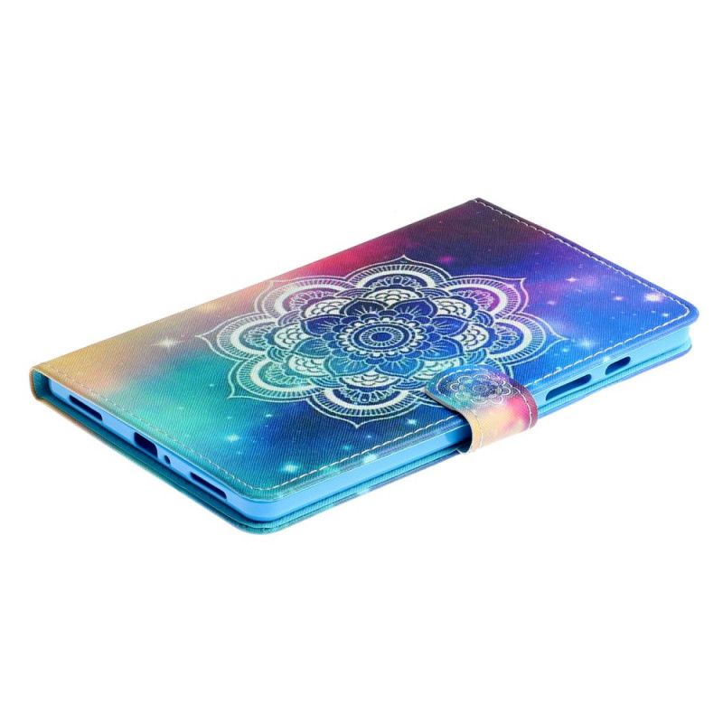 Leren Hoesje voor Samsung Galaxy Tab S6 Lite Rood Zwart Mandala-Reeks