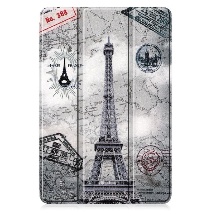 Smart Case Samsung Galaxy Tab S6 Lite Retro Eiffeltoren Pennenhouder