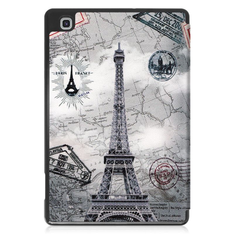 Smart Case Samsung Galaxy Tab S6 Lite Retro Eiffeltoren Pennenhouder