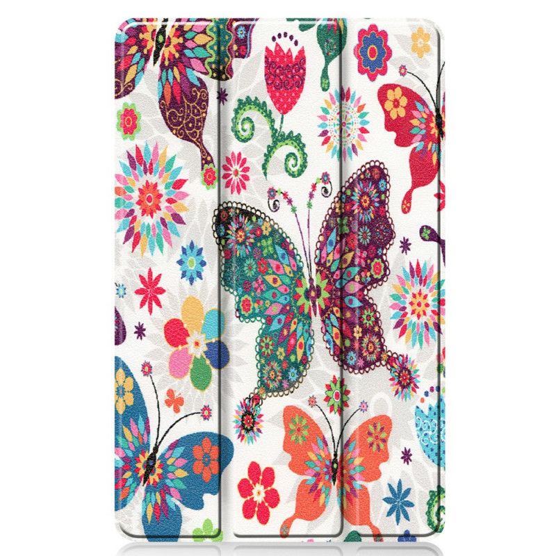 Smart Case Samsung Galaxy Tab S6 Lite Retro Vlinders En Bloemen