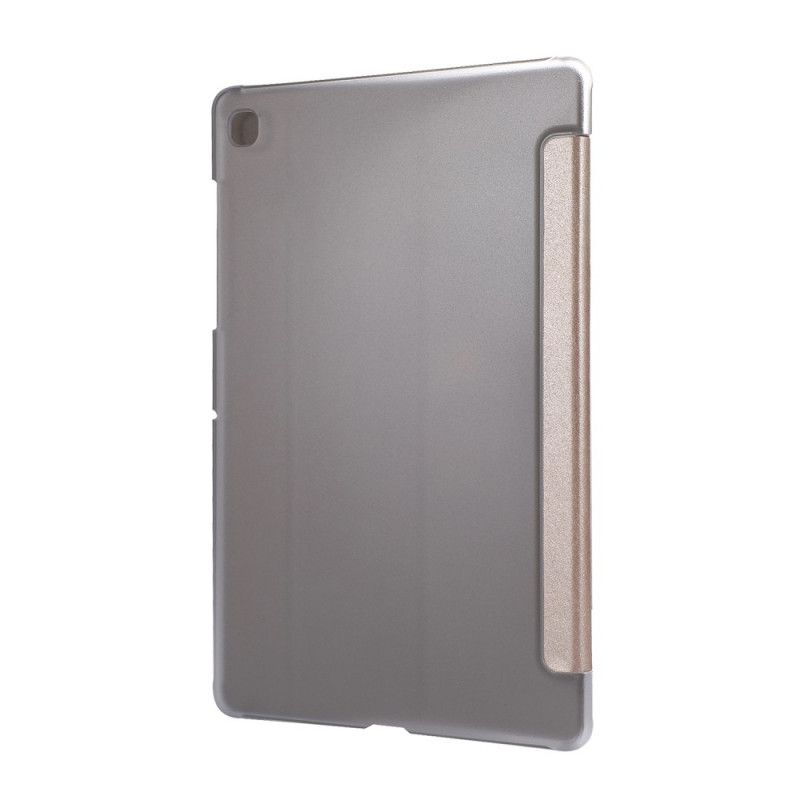 Smart Case Samsung Galaxy Tab S6 Lite Wit Zwart Kunstleer Zijdetextuur