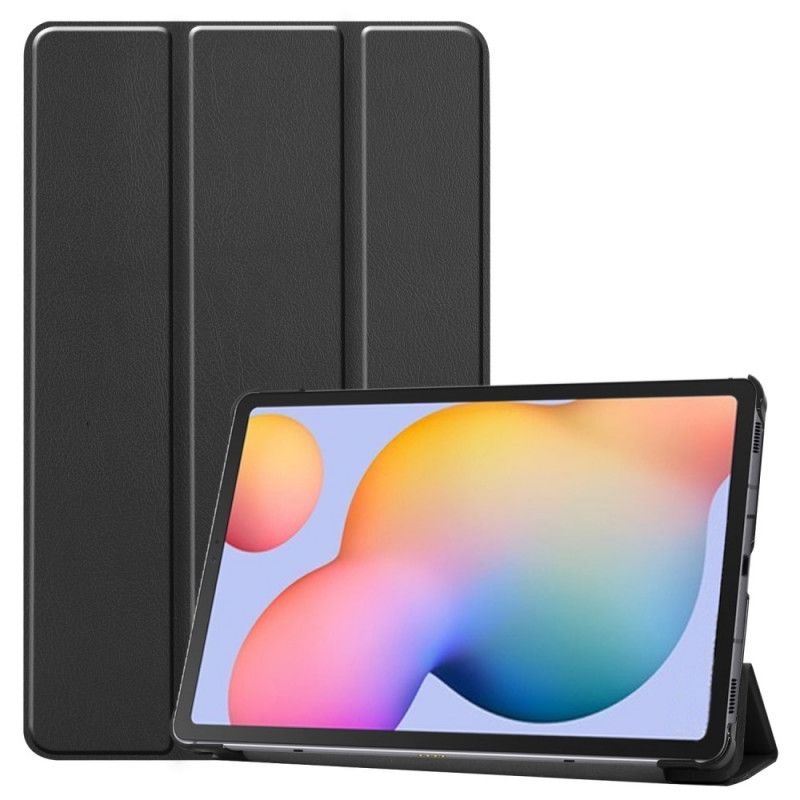 Smartcase Samsung Galaxy Tab S6 Lite Grijs Zwart Mat Kunstleer