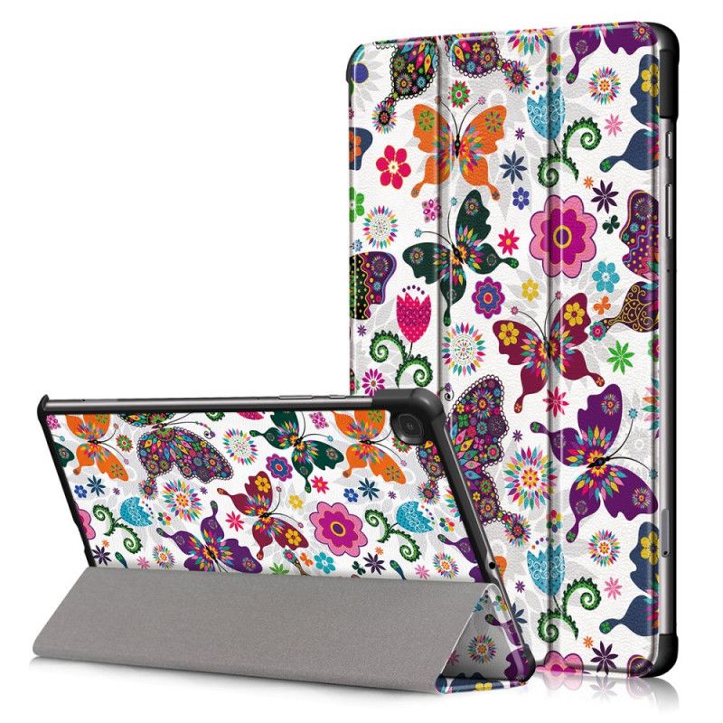 Smartcase Samsung Galaxy Tab S6 Lite Versterkte Vlinders En Bloemen