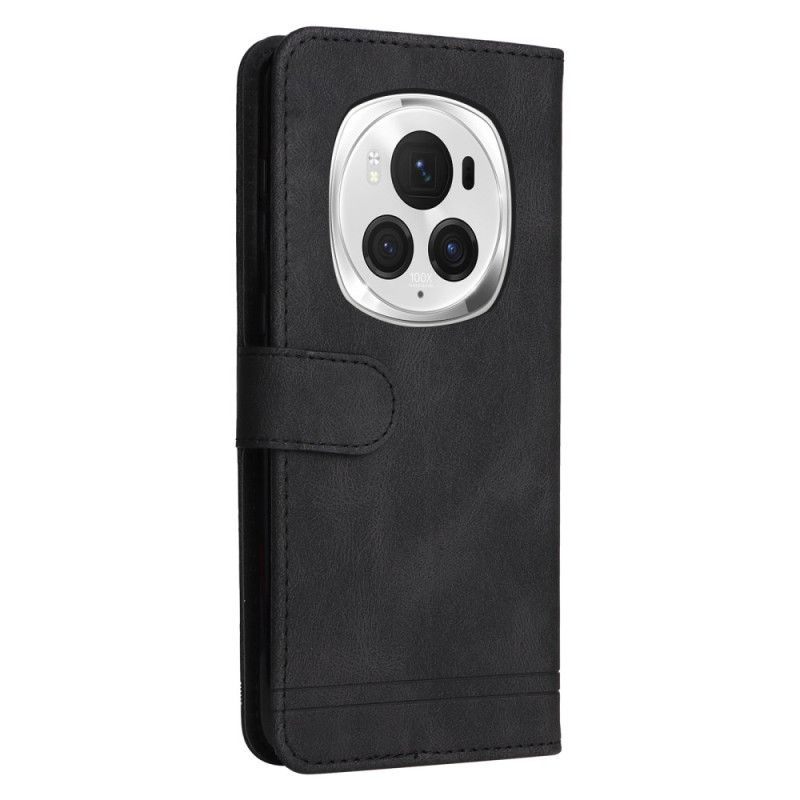 Flip Case Leren Honor Magic 6 Pro Klinknagel En Riem